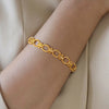 Gold Plated Chunky Oval Link Chain Bracelets for Women Thick Stainless Steel Jewelry - Image 2