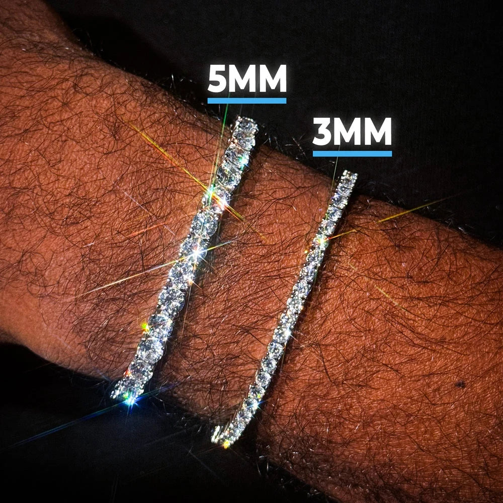 Hip Hop Bling CZ Tennis Bracelet Cubic Zirconia Iced Out For Women 3/4/5/6mm Width 1Row Tennis Chain Men - Image 1
