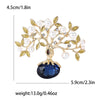 Enamel Fortune Tree Brooches for Women Unisex Pearl Plant Pins Casual Party Accessories Gifts Friends Decoration - Image 3