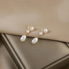 Three Freshwater Pearls Strand Drop Earrings For Women Gold Plated Brass Long Earring Statement Jewelry - Image 5