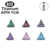 Titanium Triangle Shape Inlay Ear Helix Cartilage Conch Tragus Piercing CZ 16G Earring Hoops Septum Nose Ring Body Jewelry - Image 6
