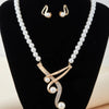 Geometric Pearl Earring Two Piece Necklace for Women Birthday Party Jewelry Gifts - Image 7