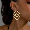 Simple Irregular Earrings Female Stainless Steel Earrings Jewelry Geometric Square Stacked Earrings - Image 1