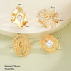 4Pcs/Set Gold Color Imitation Pearl Flower Chunky Rings Set For Women Exaggerated Metal Hollow Geometric Ring Jewelry - Image 6