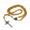 Car Hanging Ornament Handmade Rosary Necklace Wood Religious Wood Beads Necklace Mellow Catholic Crucifix Pendant Chain - Image 7