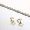 Punk Gold Plated Silver Color Mixing Metal Criss-cross Earrings for Women Geometric Small Ear Bone Aros Huggie Hoops Jewelry - Image 5