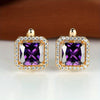 Square Stone Green Zircon Hoop Earrings Cute Female Crystal Birthstone Earrings Boho Gold Color Small Earrings For Women Jewelry - Image 9