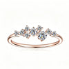 Silver Cluster Curved Stackable Band Rose Gold Color Ring Twisted Vine Design Jewelry For Women - Image 1