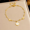 316L Stainless Steel Golden Ocean Series Zircon Pearl Tassel Pendant Anklets Lady Foot Chain Jewelry Gift - Image 36