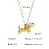 Stainless Steel Cute Puppy Pendant Necklace for Women Gold Plated Hoop Earrings Open Ring Jewelry Set - Image 9