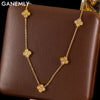 316L Stainless Steel Clover Flower Zircon Necklace For Women Clavicle Neck Chain Jewelry Gift - Image 1