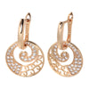 Hollow Round Pendant Paved Zircon Separable Earrings Gold Color Women Jewelry Wedding Matching Accessories - Image 7