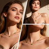 Retro Green Zircon Pendant Necklace For Women, Crystal Stone Chain Stainless Steel Gold Plated Birthday Gifts - Image 3
