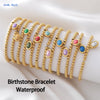 Mhs.sun Stone 12 Months Birthstone Bracelets Gold Plated Stainless Steel Bead Bracelet Birthday Jewelry For Women Men - Image 4