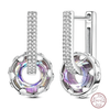 Silver Sweetheart Bow Earrings Round Donut Zircon Crab Ocean Earrings for Women Girls Jewelry - Image 26
