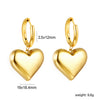 Cubic Chunky Heart Charms Dangling Earrings for Woman/Girls Stainless Steel Gold Plated Smooth Mental Drop Earring - Image 16