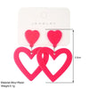Y2K Rose Pink Hollow Heart Drop Earrings For Women Korean Sweet Cute Double Love Earring Girls Jewelry Gifts - Image 6
