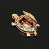 Inspiration inlay Diamond 585 Purple Gold Double layered Golden Turtle Pendant Plated Rose Gold Necklace Banquet Jewelry - Image 1
