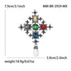 Baroque cross rhinestone brooch female temperament coat pin corsage shirt collar pin versatile accessories - Image 7
