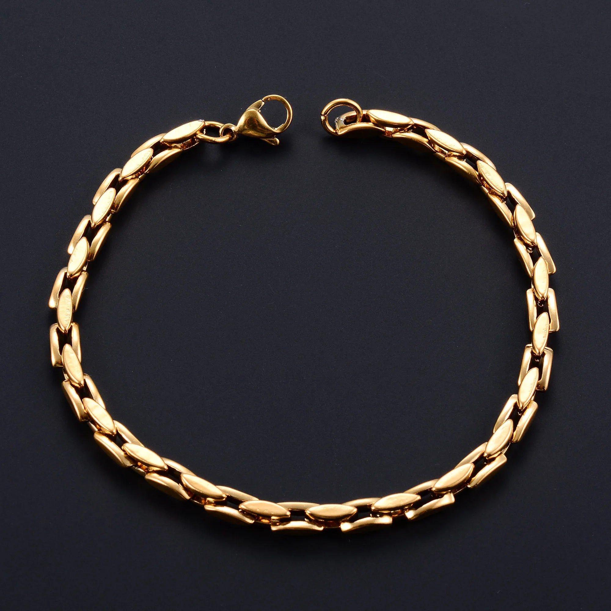 4.2mm Stainless Steel Bracelet Link Chain for Women Men Punk Rock Boy Chunky Metal Jewelry Wristband Anklets Ankle Hand Chain - Image 1