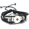 Leather 18MM Snap Button Bracelet Bangle Handmade Braided Leather Snap Bracelets for Women Men Buttons Jewelry - Image 12
