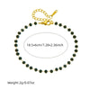 316L Stainless Concise Steel Black Glass Stone Necklace Bracelet Suit For Womens TrendNon-fading jewelry Set - Image 3