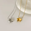 Minimalist Classic Gold Color Plated Stainless Steel Smooth Five Pointed Star Pendant Necklace Stackable Chain Neckla - Image 3