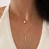 Stainless Steel Multilayer Zircon Charm Double Drop Necklace Chain Glamour Necklace for Women's Jewelry Pa - Image 6