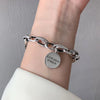 Silver Bracelet Geometric Cube Circle Punk Asymmetric Beaded For Woman Girl Jewelry Gift - Image 40