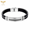 Stainless Steel Bracelet Men Women Wristband Black Grooved Rudder Mesh Chain Insert Gothic Wristband Stylish Bangle Accessories - Image 6