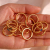 Gold Plated Shiny 12 Colors Birthstone Ring Stainless Steel Gold Plated Zircon Rings Zodiac ConstellationFor Women - Image 25