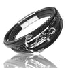 Punk Arrow Entanglement Design Men Jewelry Leather Braided Bracelets Stainless Steel Black Bracelets Male Bangle - Image 6