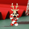 Christmas Enamel Sleigh Car Brooches for Women Unisex Rhinestone Deer Pins Banquet Party Backpack Gifts Jewelry Accessories - Image 3