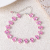 Unique Pink Cubic Zirconia Silver Gold Plated Oval CZ Tennis Link Chain Bracelet for Women Chic Daily Party Wedding - Image 5