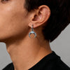 Retro Viking Hoop Earrings for Men Boys,Stainless Steel Resin Moon Hoop Earrings, Jewelry Gift - Image 3