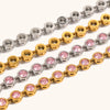 La. Muses Pink Round Zircon Stainless Steel Women's Bracelet Pvd Gold Plated Daily Jewelry - Image 5
