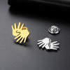 Stainless Steel Brooch Set with Brazilian Sign Language Hand Gestures Fit for Deaf Community Sign Language Fans Daily Wear Gift - Image 4