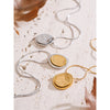 Double Round Pendant Necklace Metal Stainless Steel Daily Jewelry Recommend - Image 6