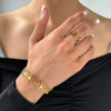 Stainless Steel Bracelet Rings Set Hollow Flowers Unusual Retro Bracelet Ring For Women Jewelry High-quality Gift - Image 1