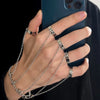 Punk Geometric Silver Color Chain Wrist Rings for Women and Men, Charm Hip Hop Chain Open Rings Set, Couple Jewel - Image 1
