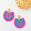 Rice bead earrings Water drop Originality Colour Crystal Design Hand knitting Bohemia Alloy Simple Beaded earrings - Image 1