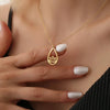 Stainless Steel Lotus Flower Necklace Gold Plated Spiritual Necklaces For Women Yoga Jewelry - Image 1