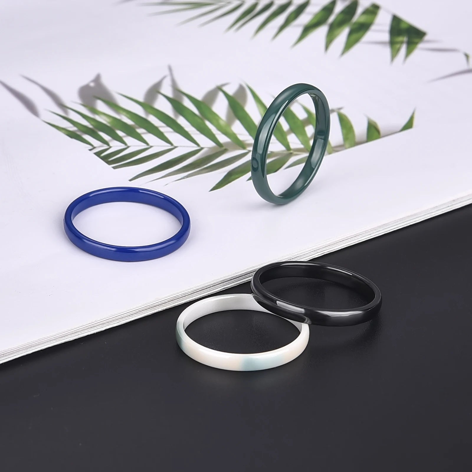 Romantic Sweet 9 Color Design Ceramic Rings Smooth Circular Ring For Women Men Goth Rock Finger Rings Jewelry Engagement Ring - Image 1