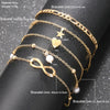 5Pcs Retro Multilayer Tassel Anklet Set for Women Bohemia Vintage Pearl Butterfly Star Heart Pendant Foot Bracelet Beach Jewelry - Image 6