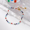 1 Piece Stylish Gold Plated 304 Stainless Steel Glass Beaded Chain Anklet For Women Summer Beach Gift 22cm(8.7") long - Image 2
