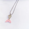 Ocean shell bracelet colorful fishtail necklace gradual change color pearl mermaid children's bracelet necklace set - Image 9
