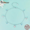 Silver Seastar and Shell Pendant Anklet Simple Chain Foot Jewelry for Women Platinum Plated Summer Jewelry - Image 2