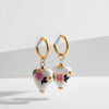 Y2k Aesthetic Hand Painted Butterfly Earrings for Women Stainless Steel Circle Huggies Flower Heart Bead Hoop Earring - Image 6