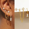 3PCS Stainless Steel 12 Constellation Birthstone Earrings Set for Woman Cartilage Piercing Earrings Jewelry - Image 1