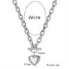 Smooth heart gold/silver/Color OT button stainless steel pendant necklaces for Women Party Jewelry - Image 3